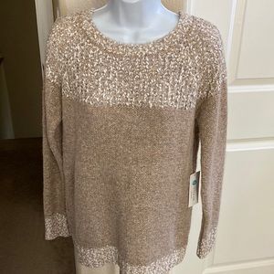 NWT Stitch Fix Beige and White Long Sleeve Sweater Size XS